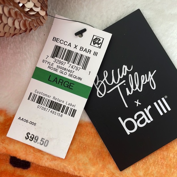 NWT ROSE GOLD SEQUIN BOMBER JACKET SIZE L - Picture 6 of 8